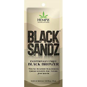 1 free packet Hempz Black Sandz DHA & Cosmetic Bronzers with 3-part Accelerator Complex Tyrosine Melanin & Carob Extract .57oz