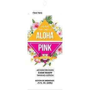 1 free packet  ALOHA PINK ADVANCED DARK TANNING LOTION Coconut Scent .75oz