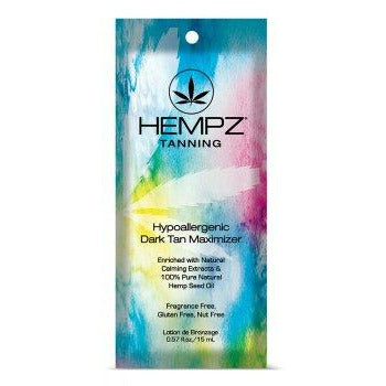 1 packet Hempz Hypoallergenic Dark Tan Maximizer 4 Sensative Skin .57oz