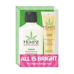 Hempz All is Bright Kit 2pc - Mini Original Body Moisturizer 2.25 fl.oz. Ultra Moisturizing Lip Balm 44 fl.oz