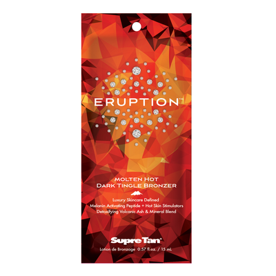 1 packet Eruption 13.5oz Molten Hot Dark Tingle Bronzer .57oz