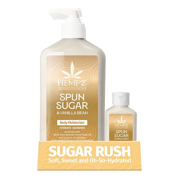 Hempz Spun Sugar & Vanilla Bean Body Moisturizer 17oz & Mini 2.25oz Bundle