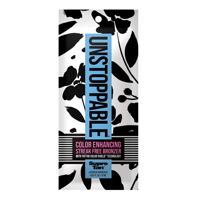 1 packet Unstoppable Color Enhancing Streak Free Bronzer w/Tattoo Color Shield Technology .57oz