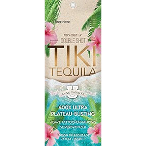 1 packet Tiki Tequila 400X Double Shot Ultra Plateau-Busting Agave Tattoo Enhancing Superbronzer .75oz